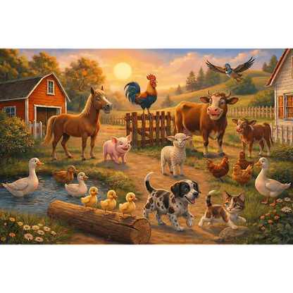 Puzzle 100 el. Przyjaciele ze wsi