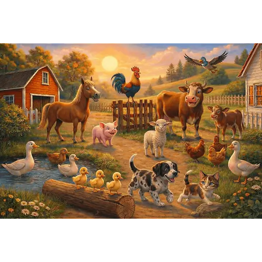 Puzzle 100 el. Przyjaciele ze wsi