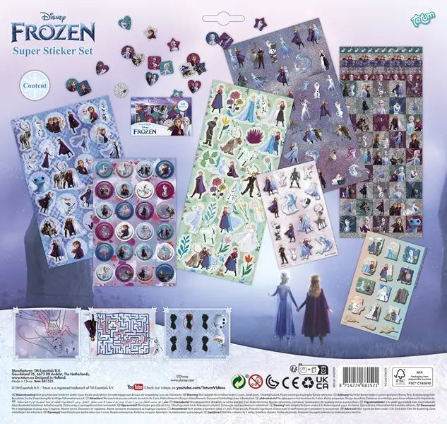 Super set naklejki Frozen, 8 arkuszy