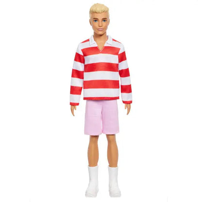 Ken Fashionistas w bluzce w czerwono-białe paski