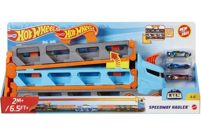 Hot Wheels City Mega długi transporter 2w1 + autka