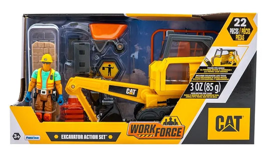 Koparka CAT z figurką i akcesoriami