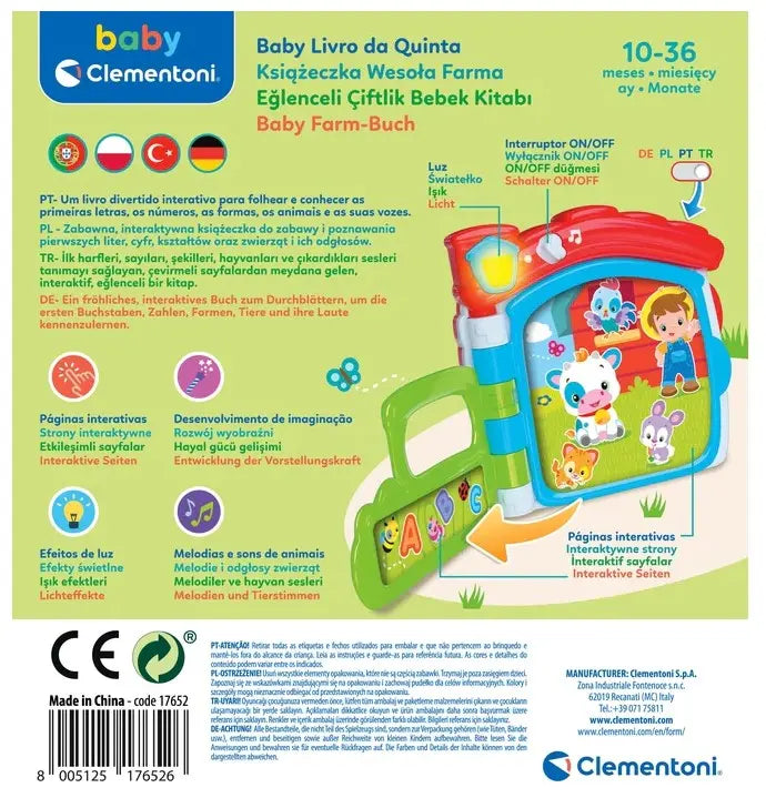 Baby clementoni baby książeczka wesoła farma