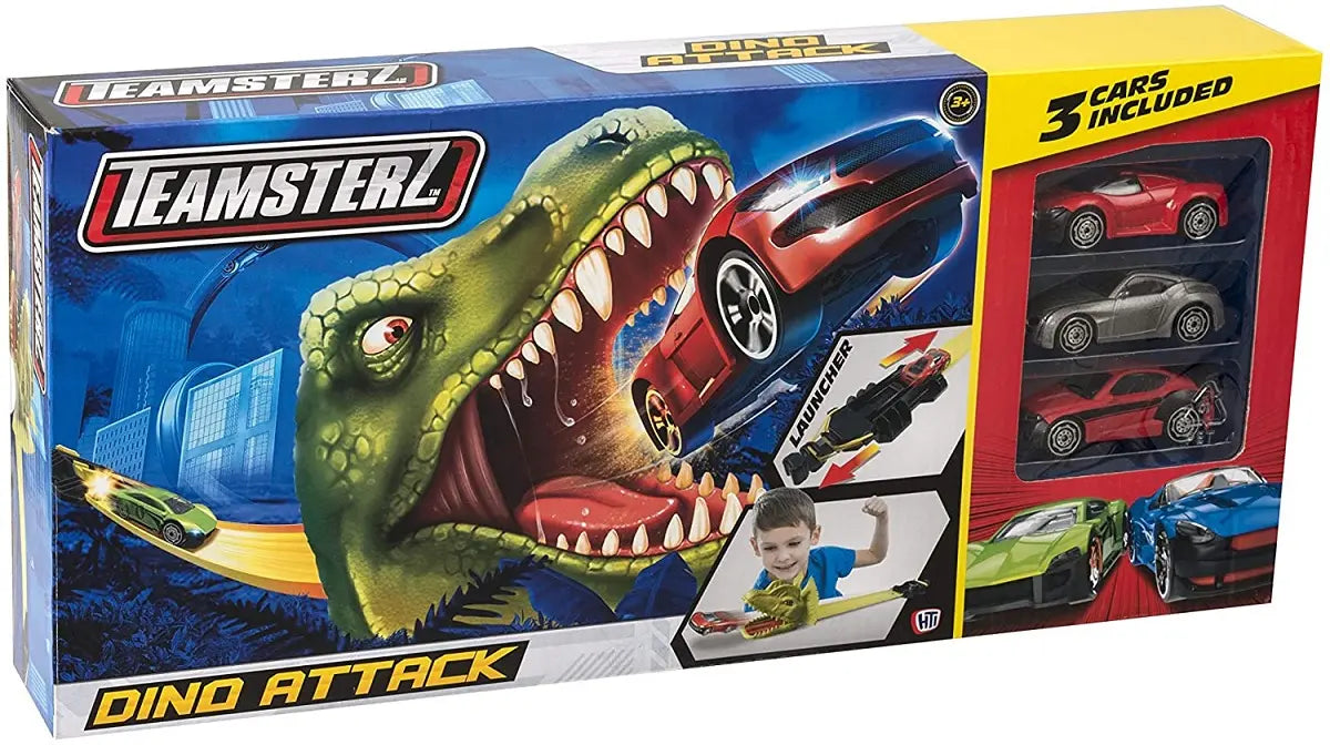 Teamsterz zestaw atak dinozaura + 3 auta