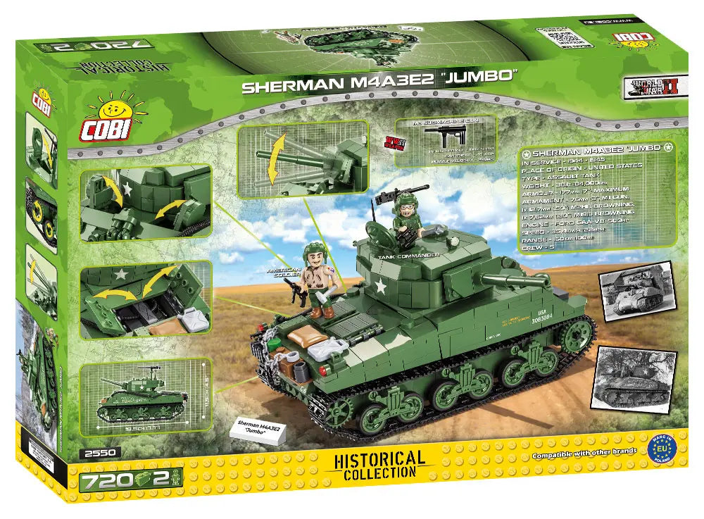 COBI HC WWII Sherman M4AE2 Jumbo 2fig.720kl 2550