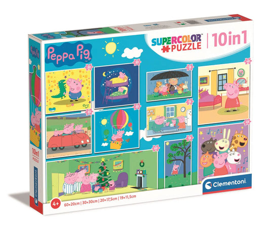 Puzzle 10w1 Super Kolor Świnka Peppa