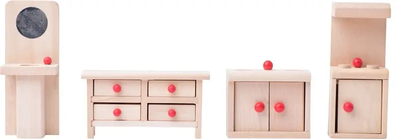 Domek dla lalek dwupiętrowy z balkonem + akcesoria