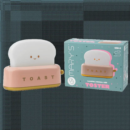 Lampka nocna LED - Toster różowy