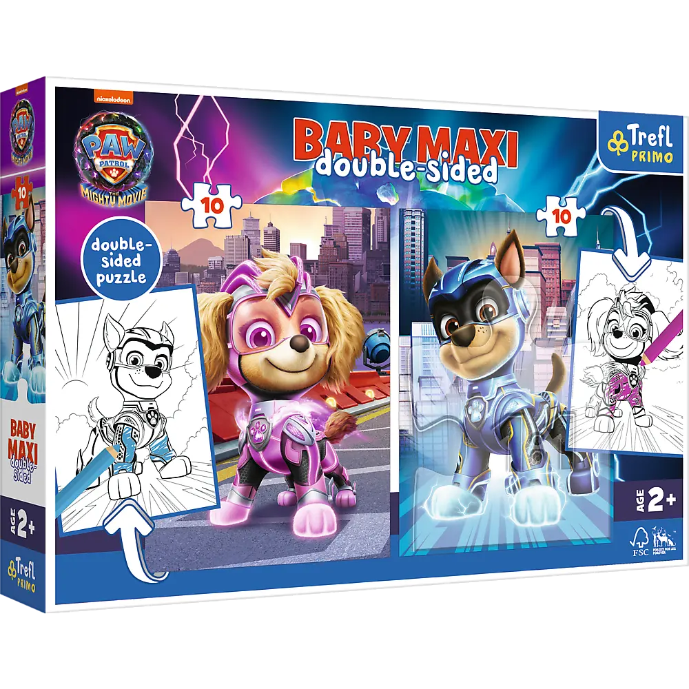 Puzzle baby maxi 2x10 elementów bohaterskie pieski psi patrol