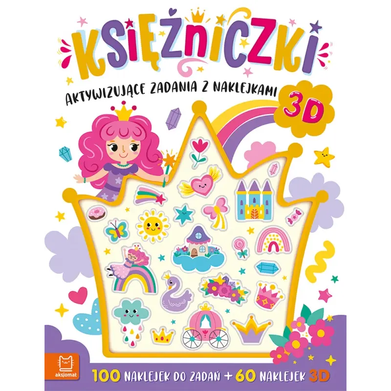 Książeczka. Księżniczki, Aktywizujące zadania z naklejkami 3D