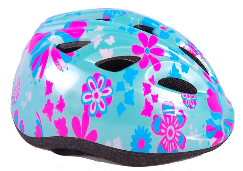 Kask rowerowy Volare niebieski w kwiaty 47-51cm