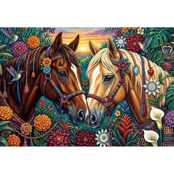 Puzzle 400 el. Flamingo by Trefl, Kwiecisty galop