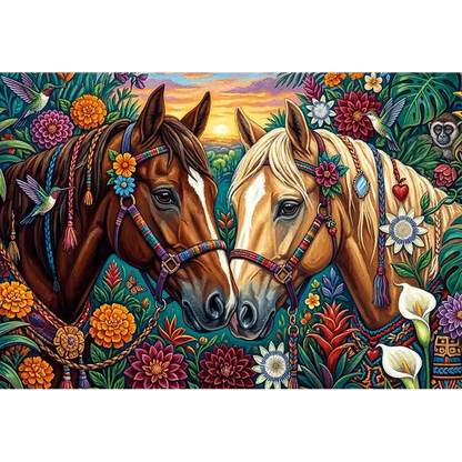 Puzzle 400 el. Flamingo by Trefl, Kwiecisty galop