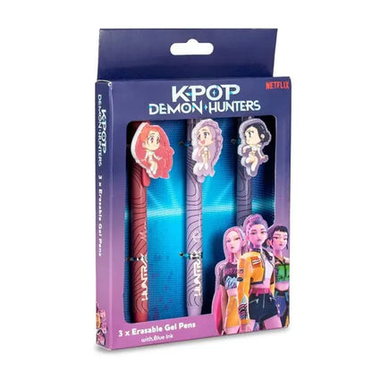 K-Pop Demon Hunters długopis żelowy 3szt, zmazywalne