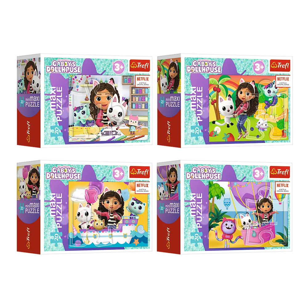 Puzzle minimaxi 20 elementów kolorowy dzień gabby