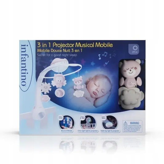 Muzyczna karuzelka 3w1 pudrowo różowa