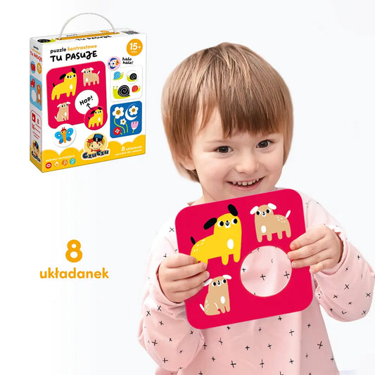 CzuCzu Puzzle kontrastowe Tu pasuje 15 mies.+