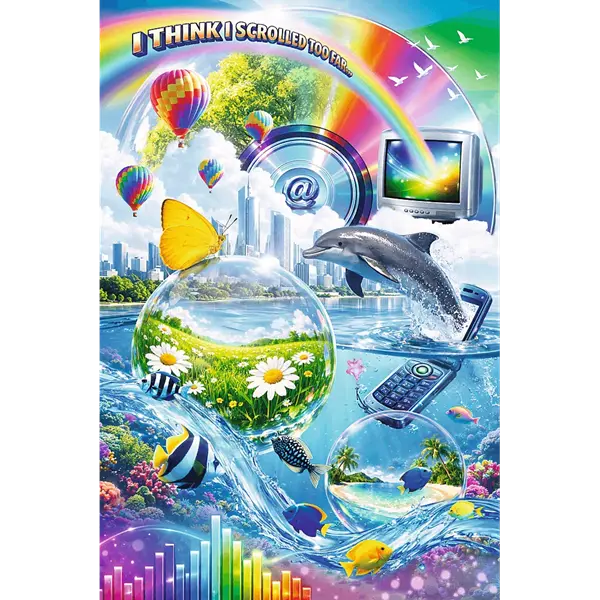 Puzzle 600 el. Flamingo by Trefl, Internetowy chaos Y2K