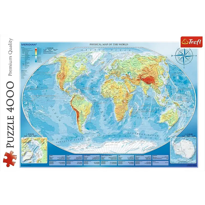 PUZZLE 4000 Wielka mapa fizyczna świata