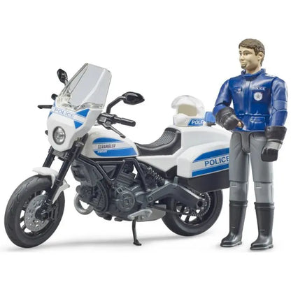 Policjant na motocyklu Scrambler Ducati