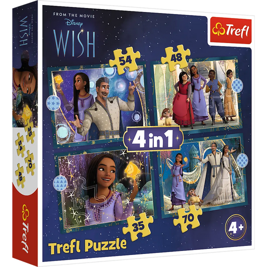 Puzzle 4w1 marzenia się spełniają / disney