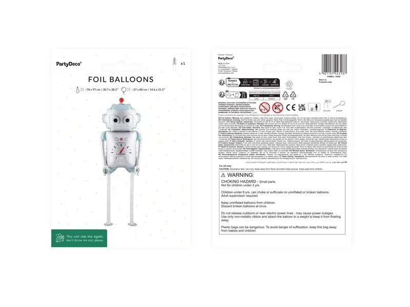Balon foliowy Robot 37x80 cm