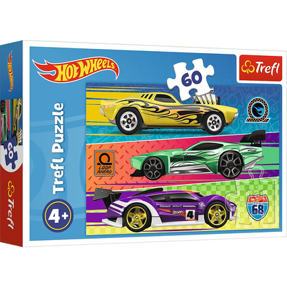 Puzzle 60 elementów wyścig mattel hot wheels