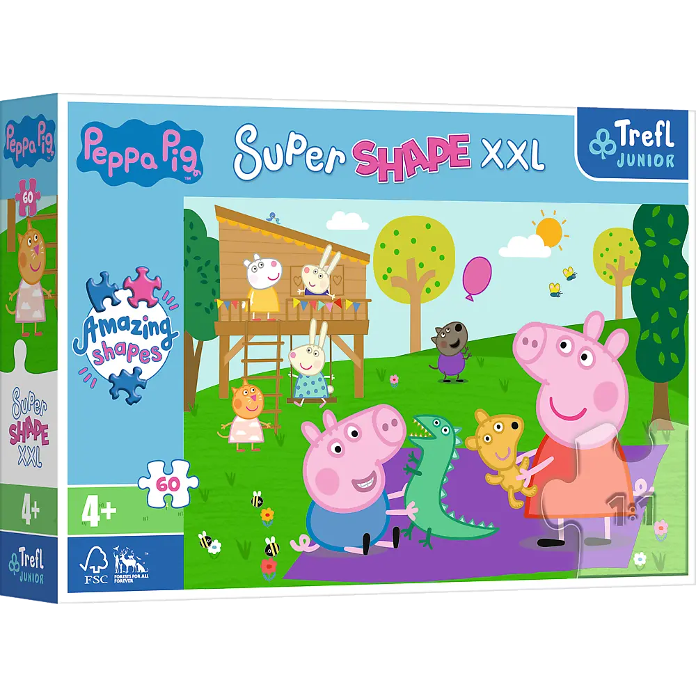 Puzzle xxl 60 elementów świnka peppa zabawa z braciszkiem