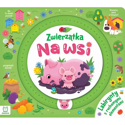 Zwierzątka na wsi labirynty z ruchomymi elementami