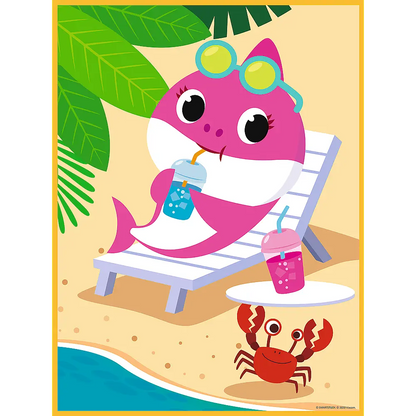 Puzzle Baby Maxi 2x10 elementów Wesoły dzień rekina Baby Shark