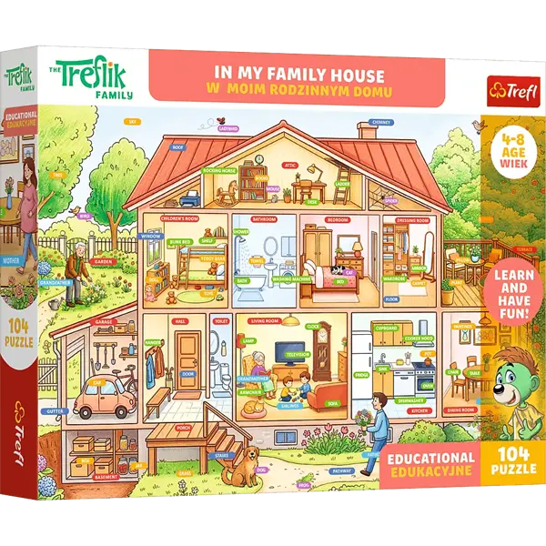 Puzzle Rodzina Treflików, Edukacyjne 104 el. W moim rodzinnym domu