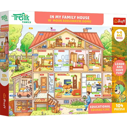 Puzzle Rodzina Treflików, Edukacyjne 104 el. W moim rodzinnym domu