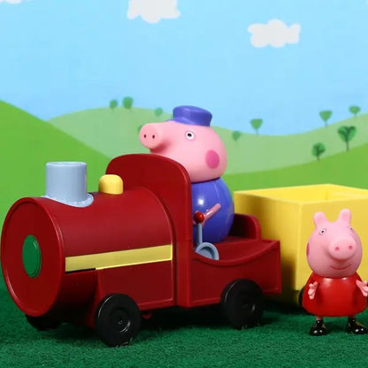 Świnka Peppa pociąg dziadka + 2 figurki