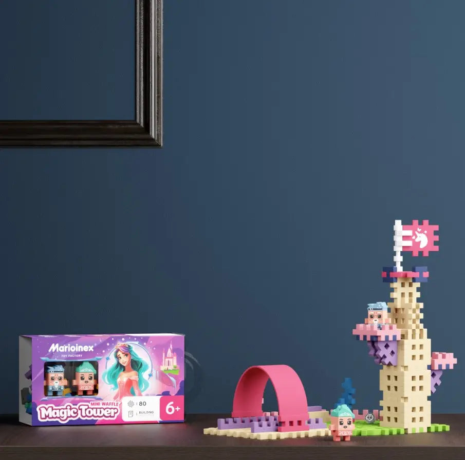 Klocki waffle mini KsiężnMagWieża 80el 05807