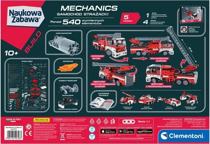 Naukowa zabawa labolatorium mechaniki samochód strażacki