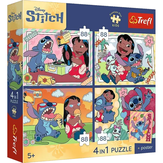 PUZZLE 4x88 PremPlus Kids Kosmiczny Stitch 34699