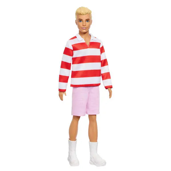 Ken Fashionistas w bluzce w czerwono-białe paski