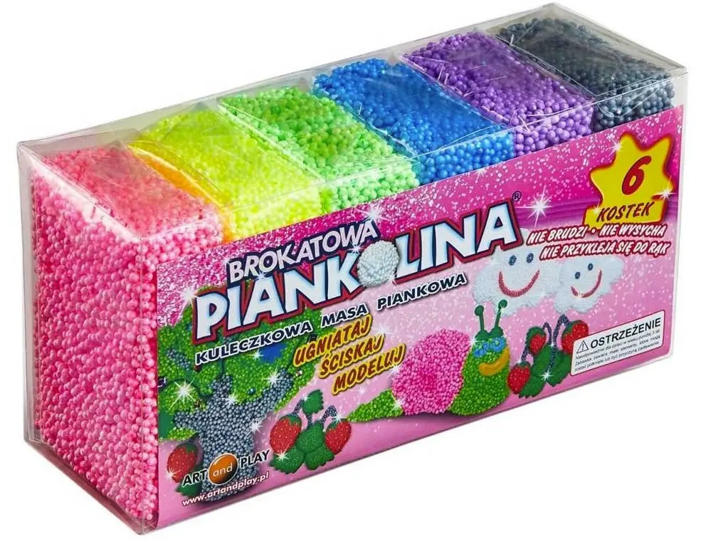 Piankolina 6 kolorów brokatowa