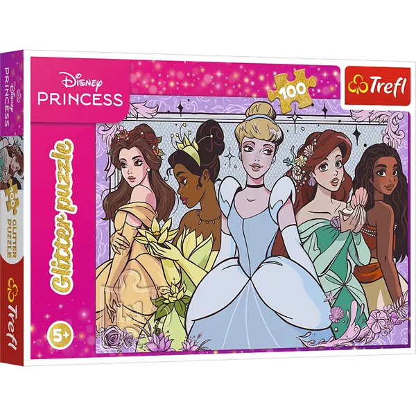 Puzzle Glitter 100 el. Disney, Brokatowe marzenia