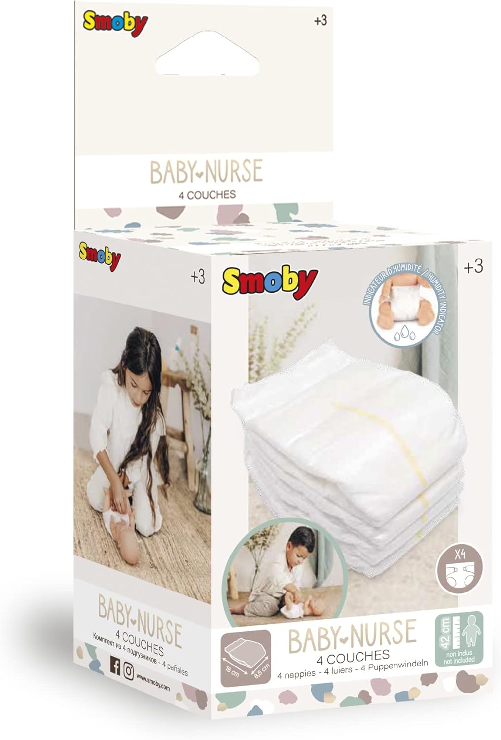 SMOBY Baby Nurse pieluszki 4szt 220365