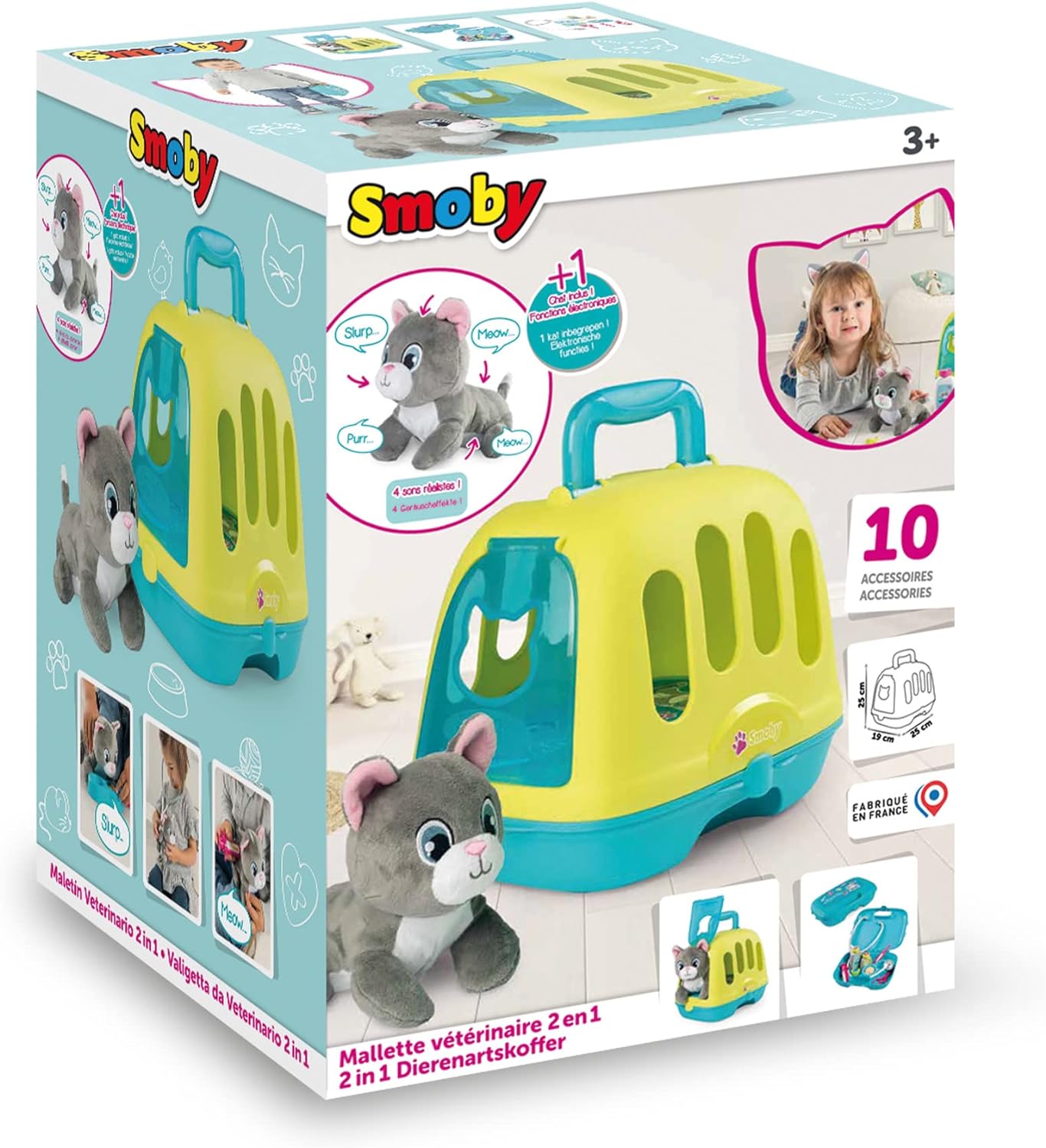 SMOBY kontener dla kota 2w1+kot miauczący 340302