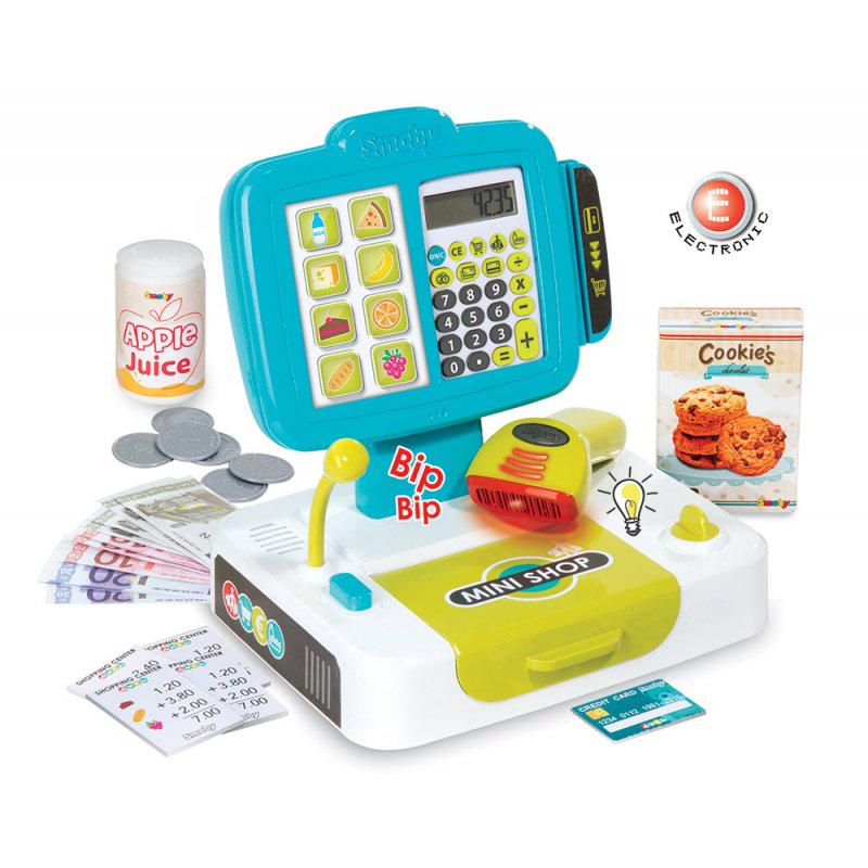 SMOBY kasa elektroniczna niebieska 350104