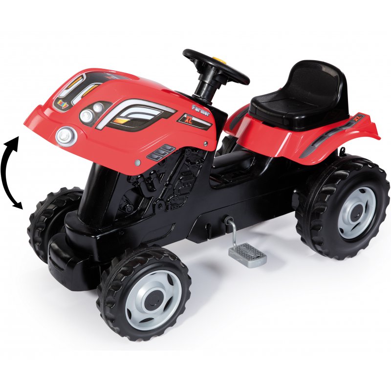 SMOBY traktor XL czerwony z przyczepką 710108