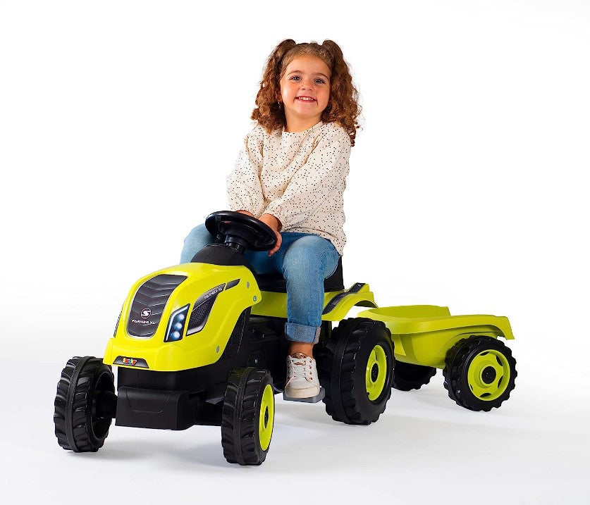 SMOBY traktor z przyczepą XL zielony 710130