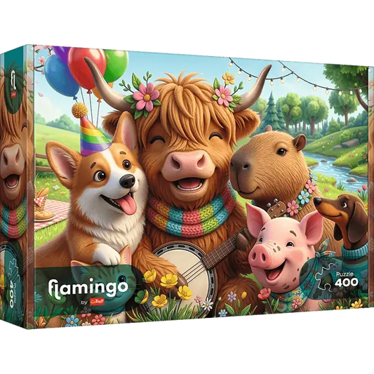 Puzzle 400 el. Flamingo by Trefl, Urodzinowa ekipa