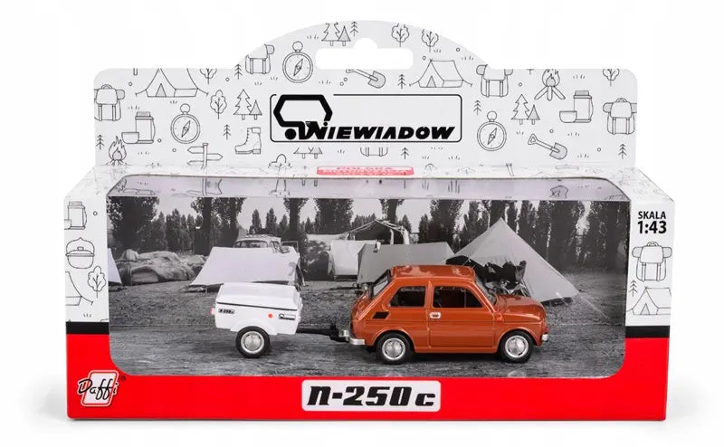 Zestaw Fiat 126p + przyczepa Niewiadów N250C - brązowy