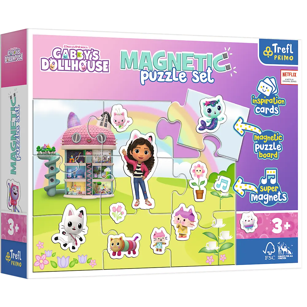 Puzzle magnetyczne poznaj świat gabi