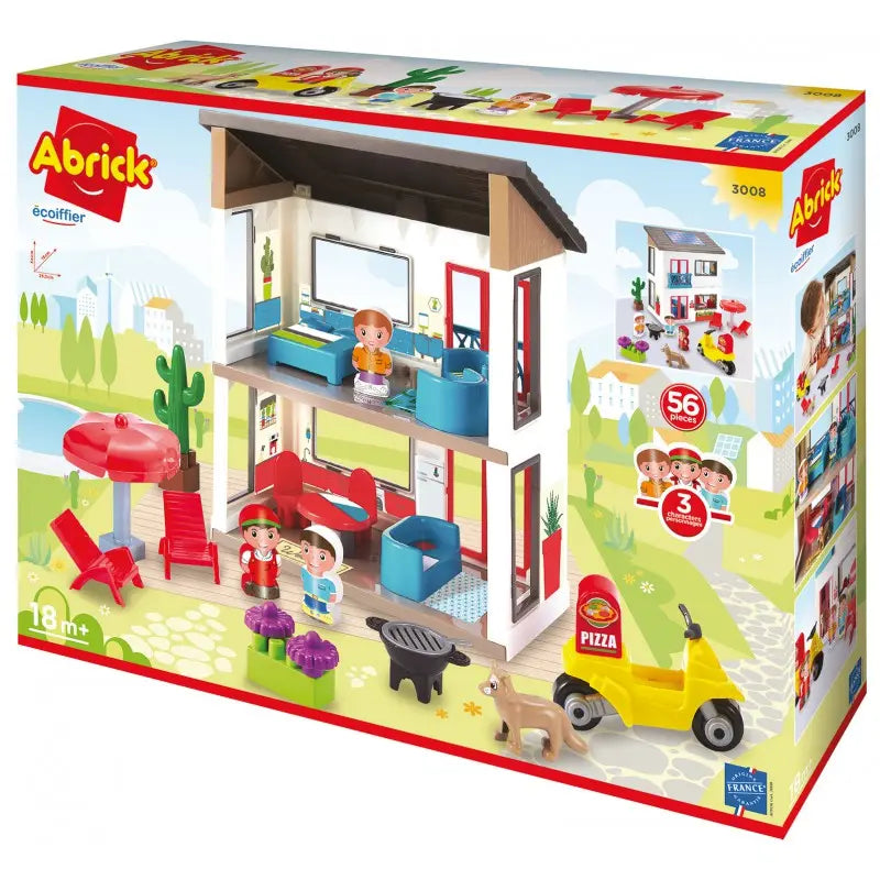 Ecoiffier abrick nowoczesny dom + akcesoria