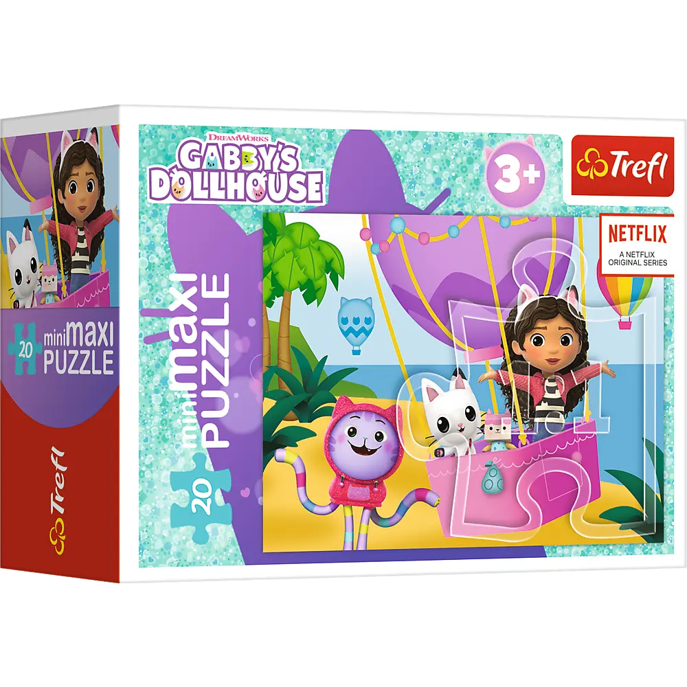 Puzzle minimaxi 20 elementów kolorowy dzień gabby