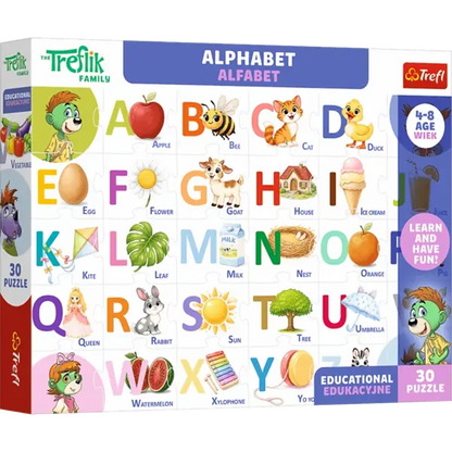 Puzzle Rodzina Treflików, Edukacyjne 30 el. Alfabet